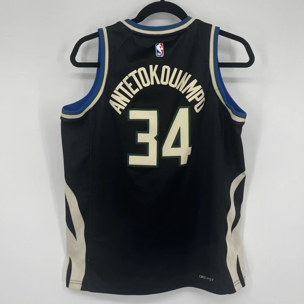 Milwaukee Bucks Jordan Giannis Antetokounmpo #34 Basketball Jersey Boys Large